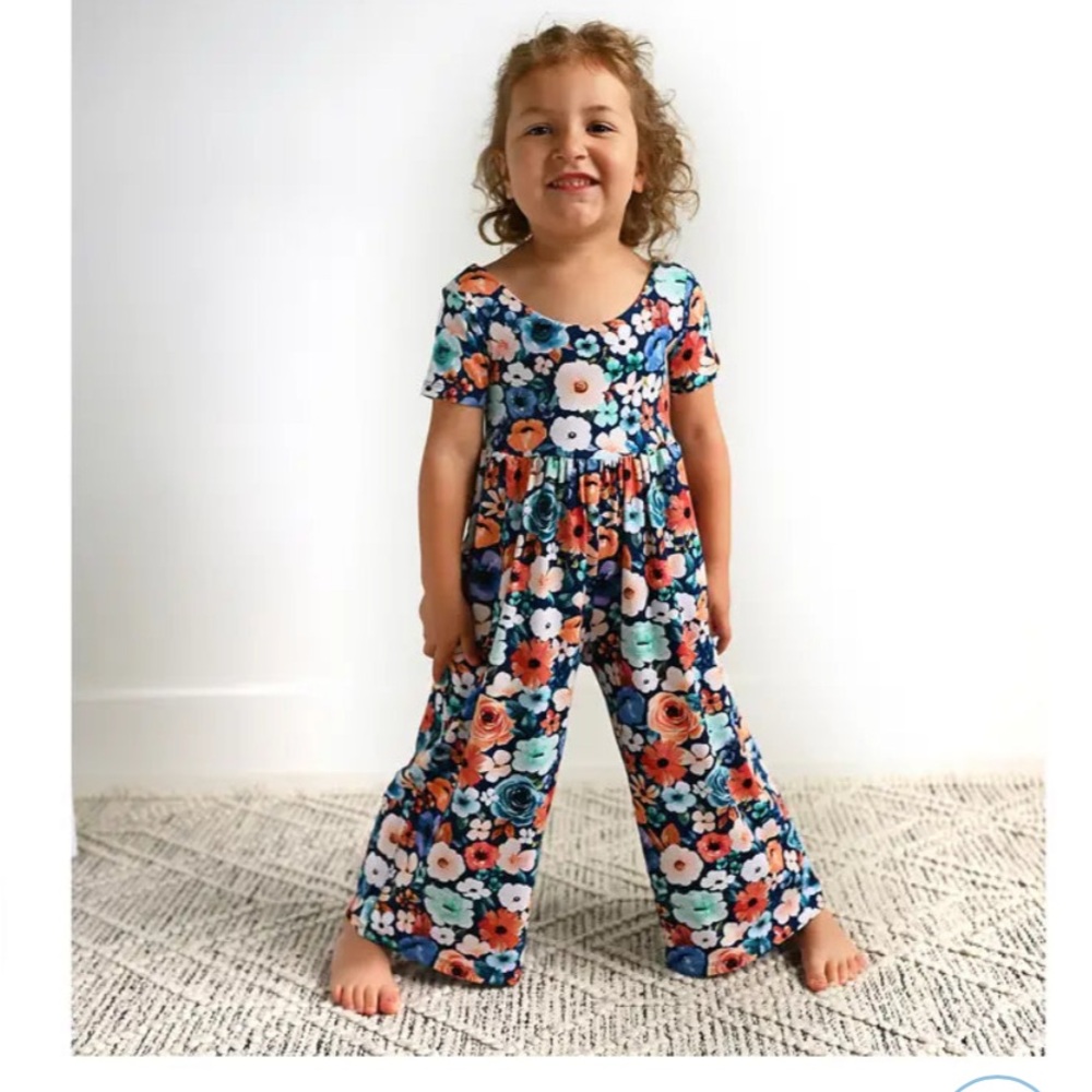 Floral Kids Bamboo Jumpsuit